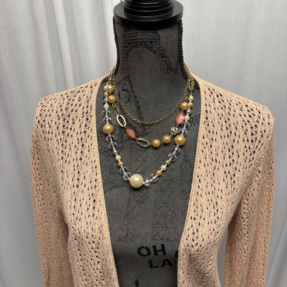 Daytrip Cardigan Womens Size Large Pale Pink Lightweight Sweater Casual Layering - Picture 2 of 7